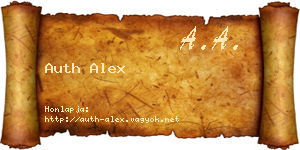 Auth Alex névjegykártya